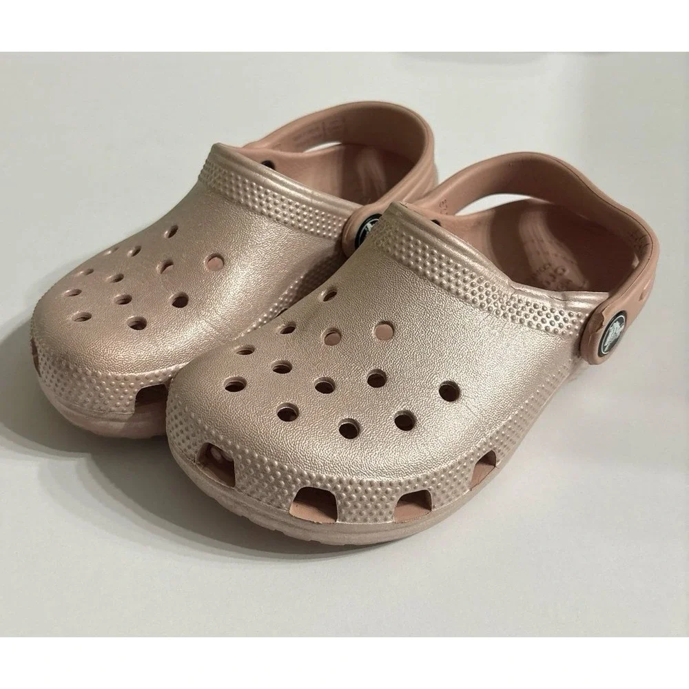Crocs Pink Matalic Clog Sandals (Sz. C11) AS IS